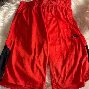 Puma Boys Vibrant Red and Black Athletic Shorts